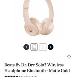 BEATS SOLO 3 Wireless Headphones Matte Gold
