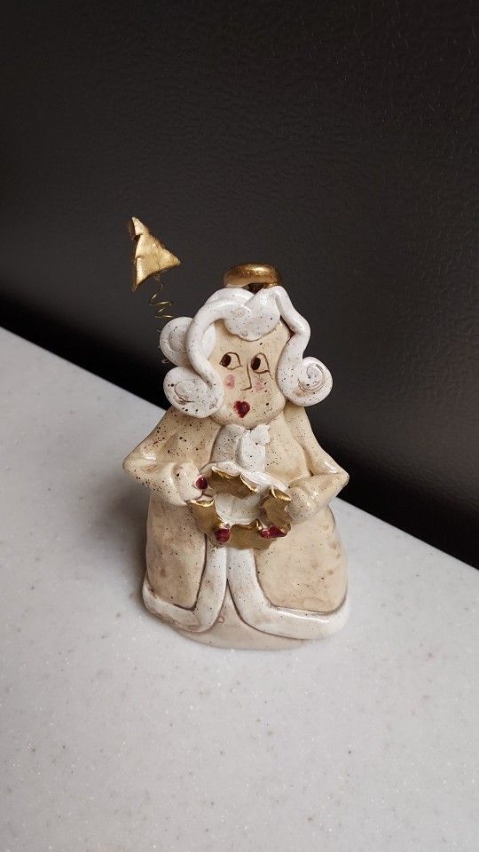 Whimsical Clayton Dickson Co Ceramic Pottery Angel Figurine