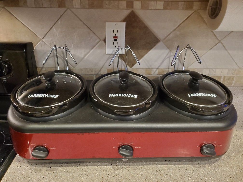 Crockpot Farberware 3 Pot Slow Cooker