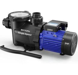 Aquastrong 2HP In/Above Ground Pool Pump, 220V, 8917GPH