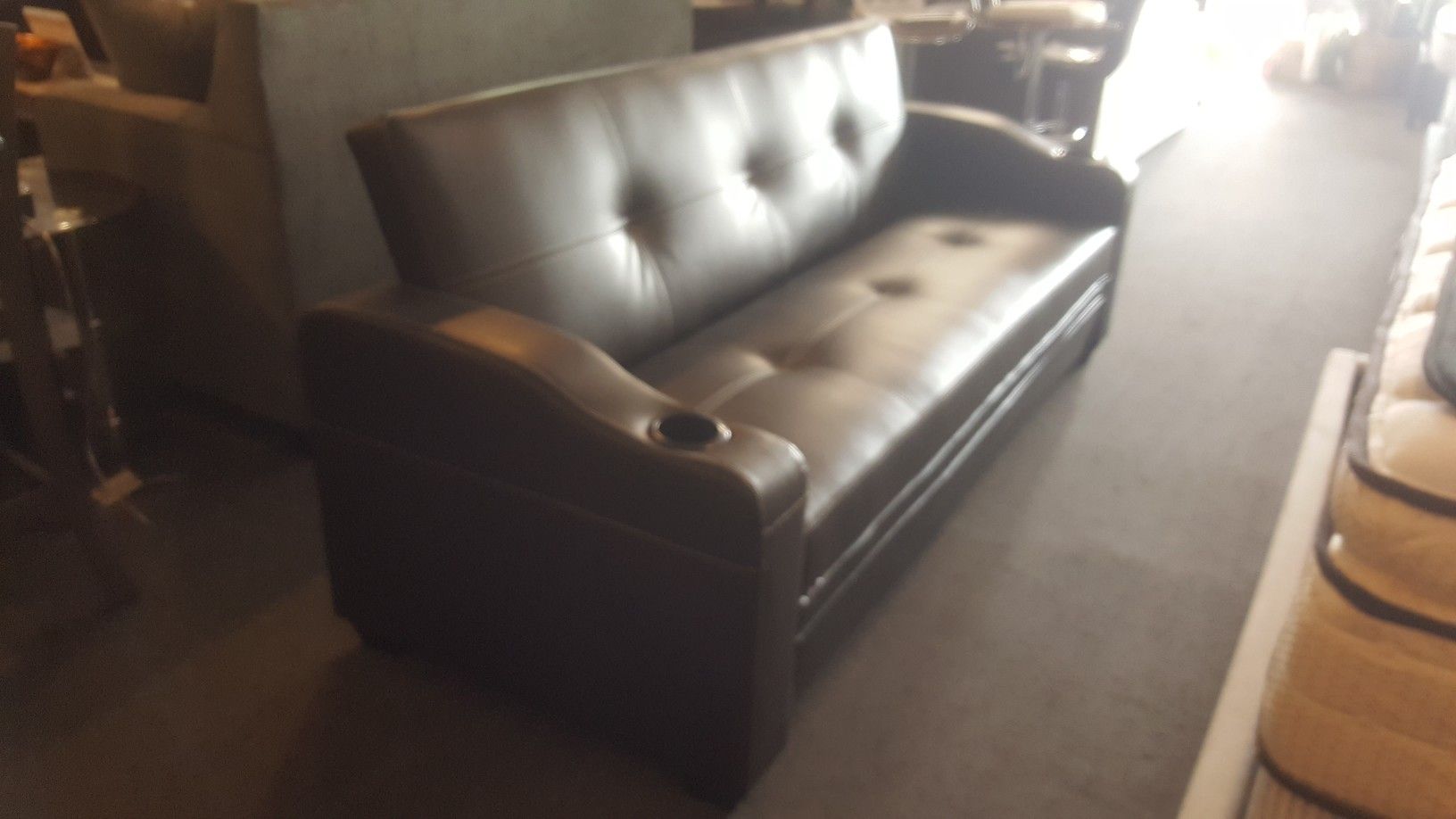 Brand new brown faux leather sofa futon