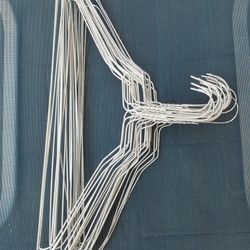 Silver metal wire cloth hangers