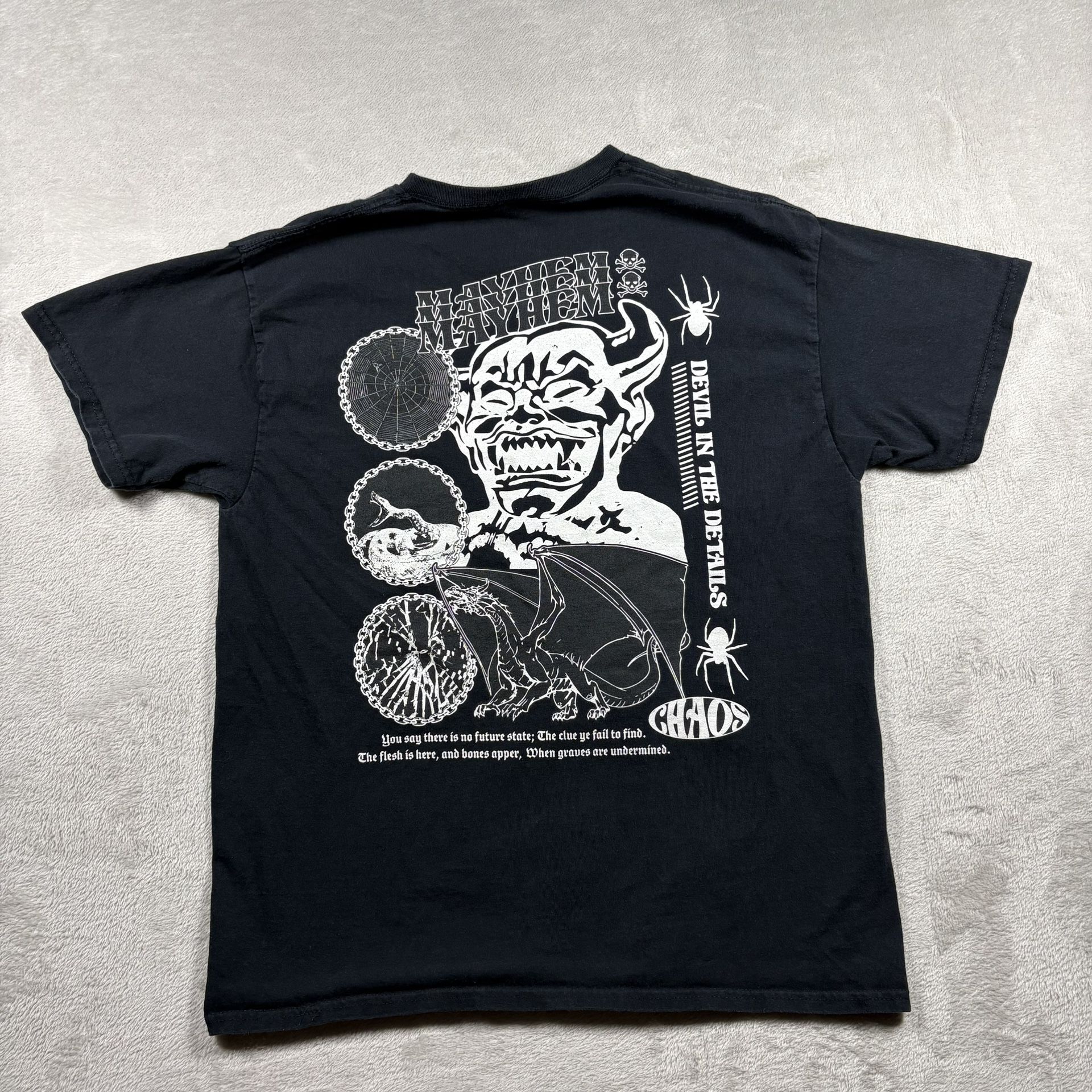 Vitriol T-Shirt Mens L Mayhem Black Psych Devil Gothic Chaos Evil Street #2670