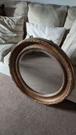 Bronze Circular Frame and Mirror