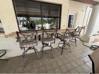 Outdoor barstools with cushions