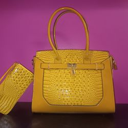 Mustard Yellow Handbag Set 