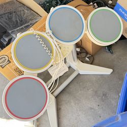 Wii drum set & guitars