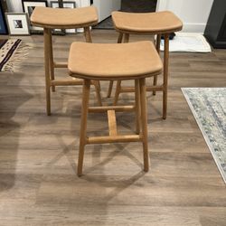 Set Of 3 Barely Used/Like New  Article Roam Counter Stools