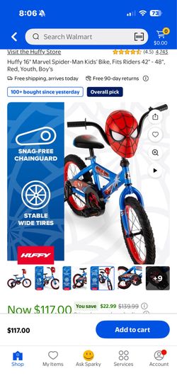 16” Spider-Man bike great condition