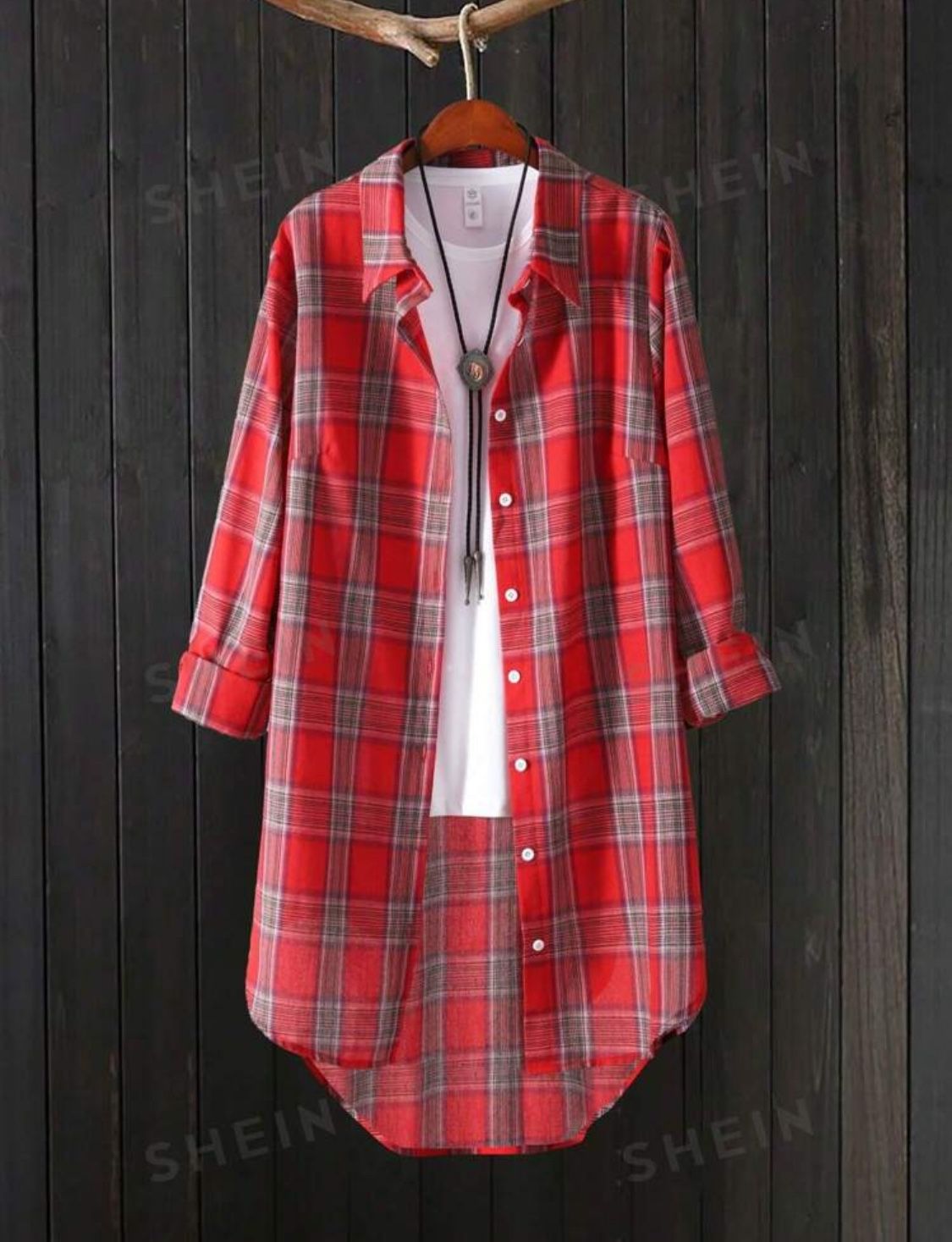 Plaid long shirt