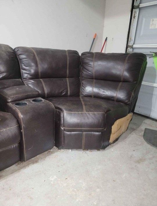 Faux Leather 5 Piece Fold Out Sofa
