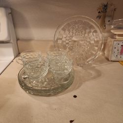 This Is A Vintage Indiana Glass Colony Whitehall Snack Set