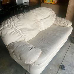 Small Loveseat Couch Beige 