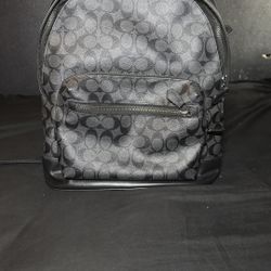 Coach West Backpack – Signature Canvas Black/Grey 