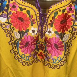 Mexican Dress In Yellow