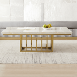 Aurora Luxe Marble Look/Gold Coffee and 2 End Tables / HD-06- 3PCS SET