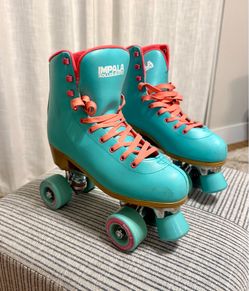 Impala Quad Roller Skates Women's Size 9 - Aqua / Pink - Excellent Condition