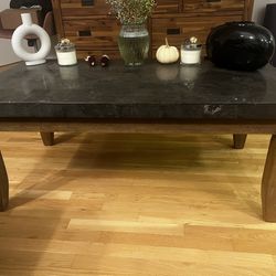 Coffee table - Grey With brown Legs