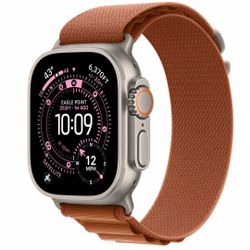 Apple Watch Ultra 3 GPS + Cellular, 49mm Natural Titanium Case with Terra Cotta Alpine Loop