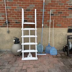 Pool Ladder, Sand Filter And Accessories 
