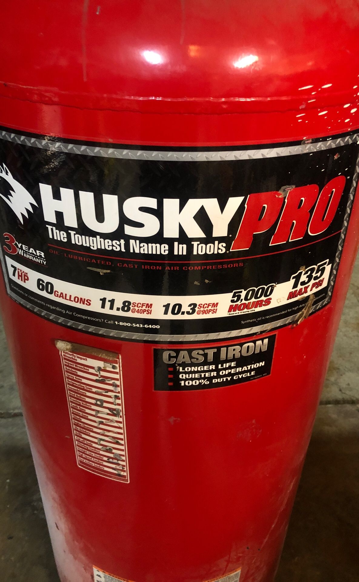 60 gallon compressor with harbor freight replacement pump. for Sale in