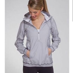 Lululemon Run Willpower Pullover Jacket 1/2 Zip Women's Gray Reflective