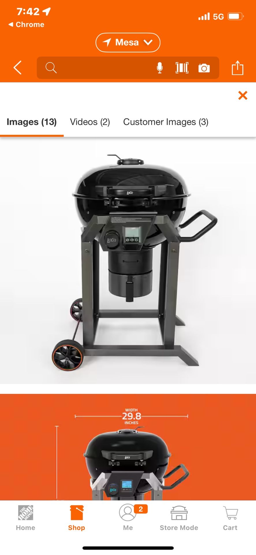 LOCO 22.5 in. SmartTemp Kettle Charcoal Grill in Black with Stand New in box 295$ Pick up Phoenix 43rd ave and Indian School
