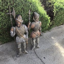 Pair Of Med Century  Cast Iron Metal  Wall Hanging  