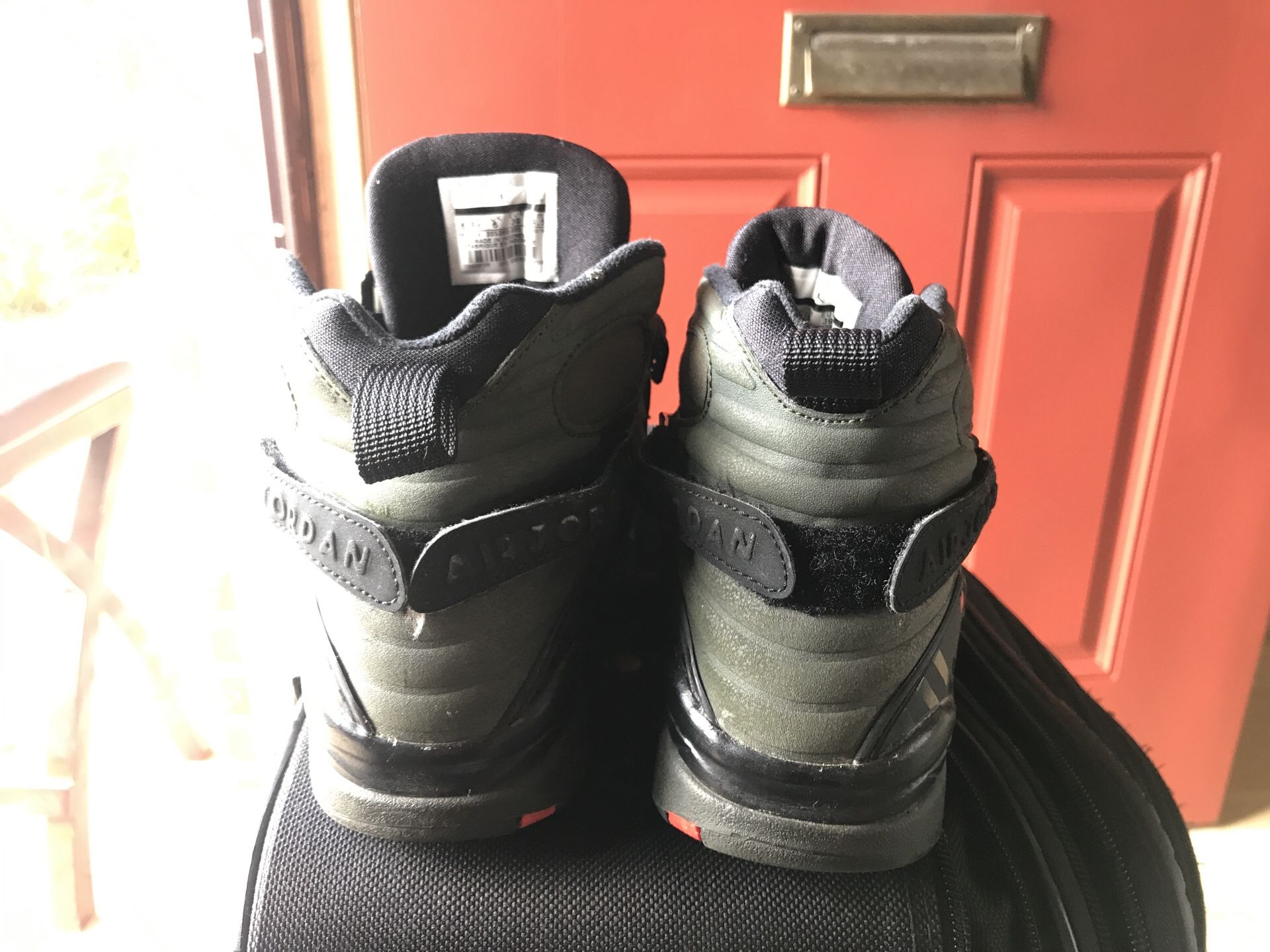 Air Jordan 8 Retro Take Flight green orange and black size kids 6.5 (BEST OFFER)