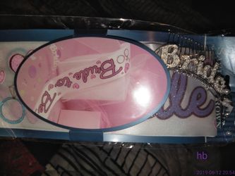 Bride to be comb and sash...