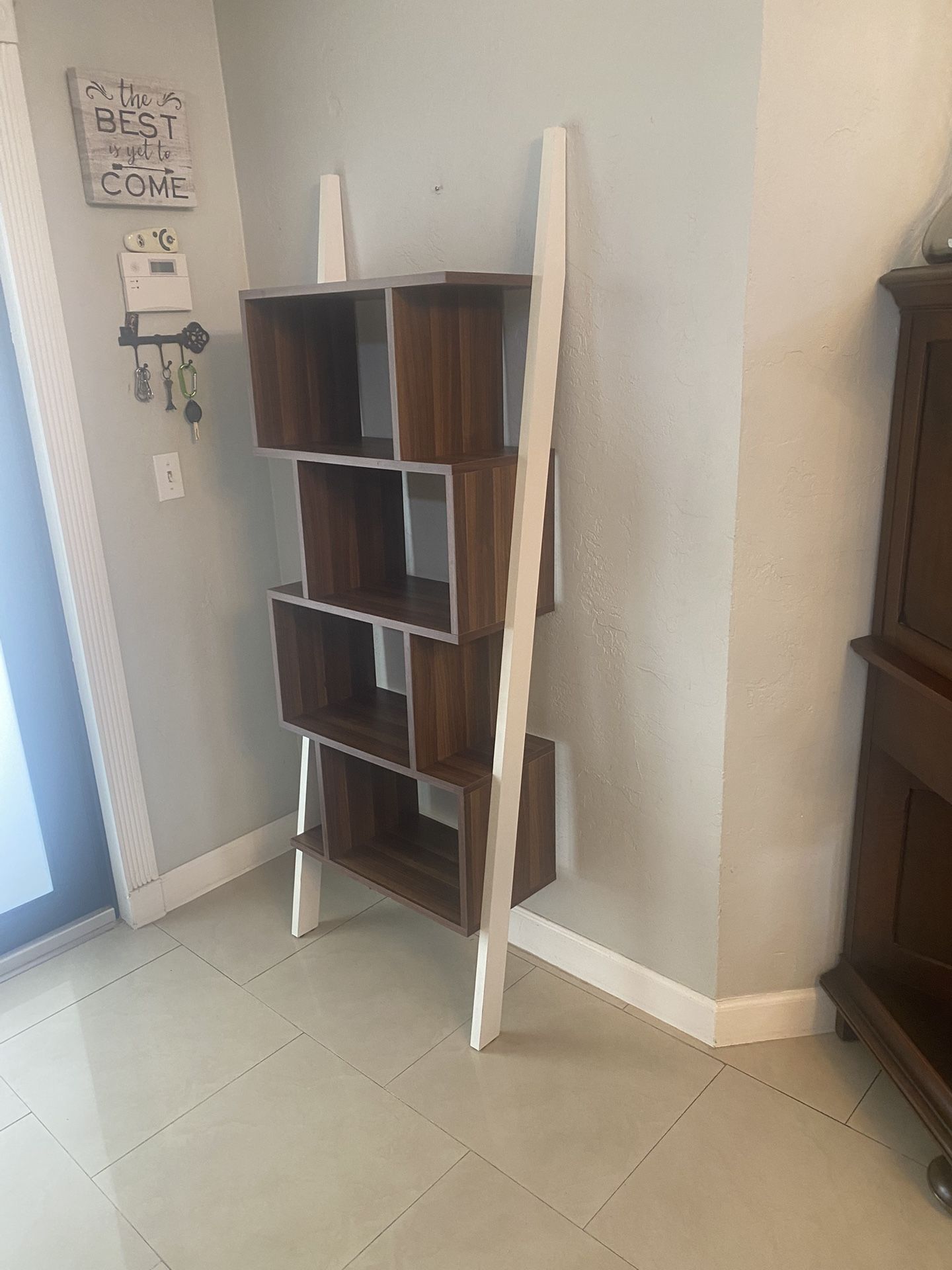 Wood Ladder Wall Bookcase