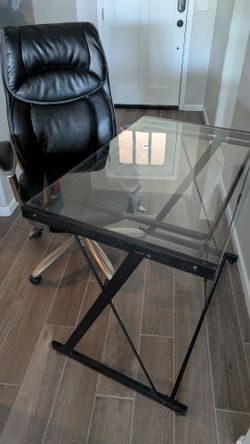Glass Computer Desk and Exec Chair