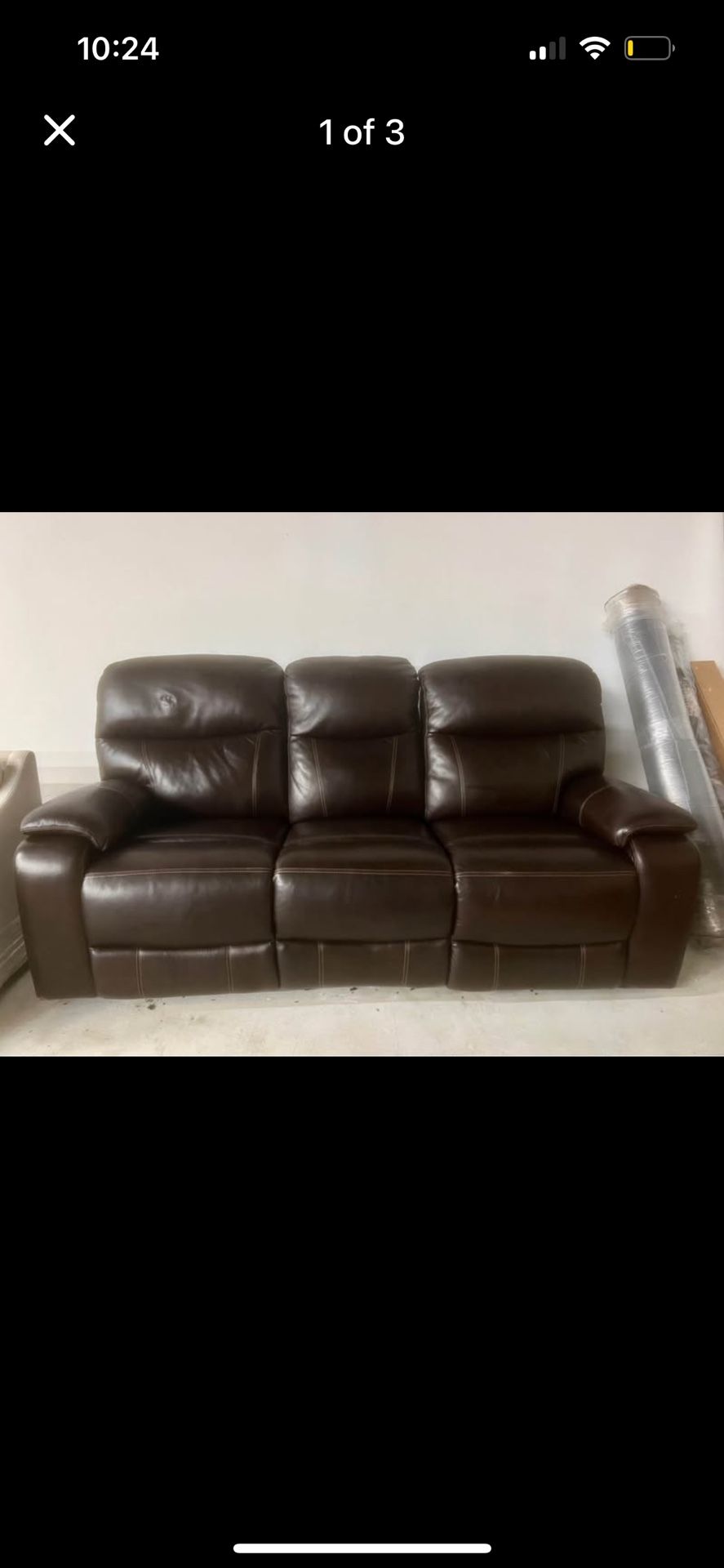 Leather Reclining Sofa