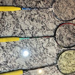 3 Badminton Racquets YY, FF And Carlton  Plus 4 Free Yonex Shuttle Cocks
