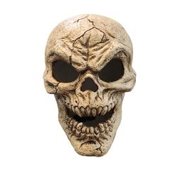 Vintage Light Up Big Skeleton Head Skull Color Changing Decoration 14 Tall