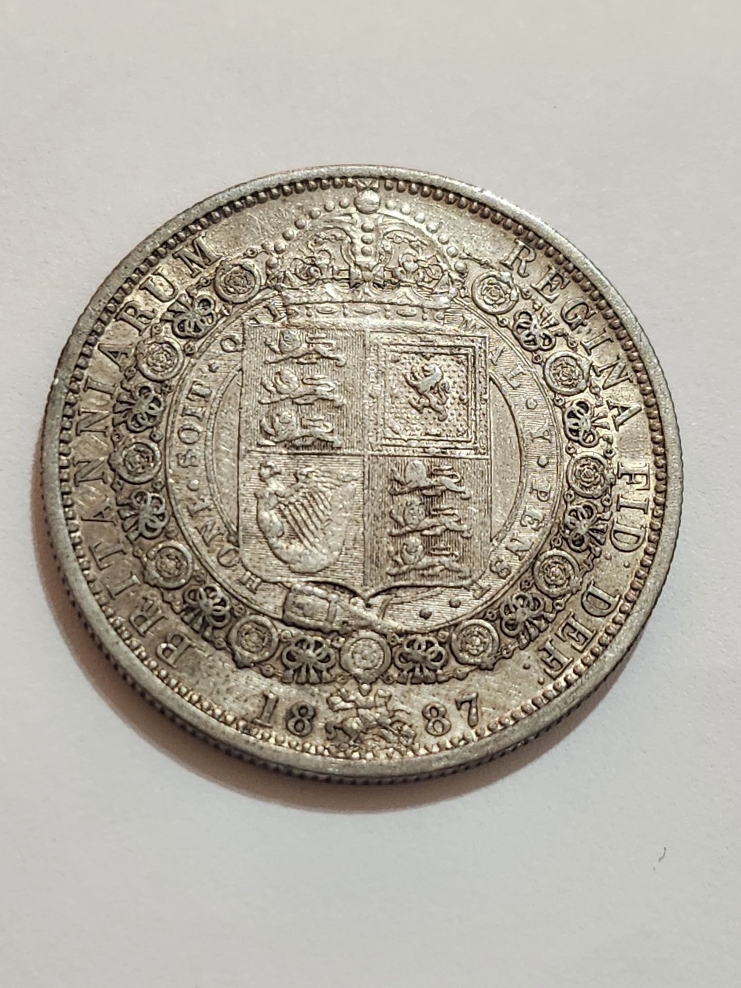 1887 Silver Half Crown - Large Coin
