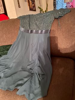 Teal color short dinner party Dress size 20