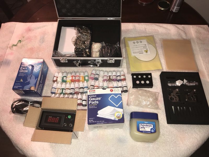 Full complete tattoo machine kit with case (read description)