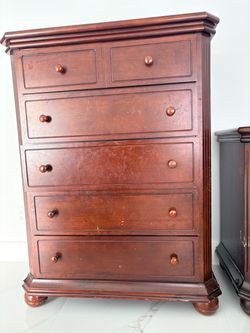 Tall Wood Chest of Drawers Dresser and baby changing station