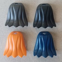 LEGO Rubber Capes 4 Pack Bundle - Orange, Dark Blue, Dark Grey, & Black