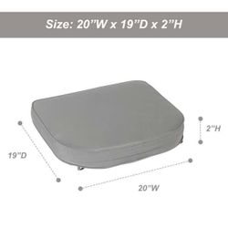 20 in. x 19 in. Rectangle Outdoor Dining Chair Seat Cushion Pads with Ties and Zipper in Gray (4-Pack)