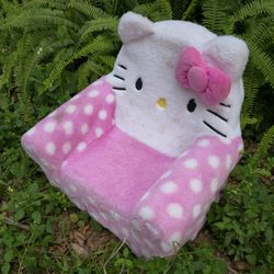 Hello Kitty Pink Toddler Chair Kids Faux Fur Sanrio Hello Kitty Plush Toddler Chair Girls Pink Polka Dots