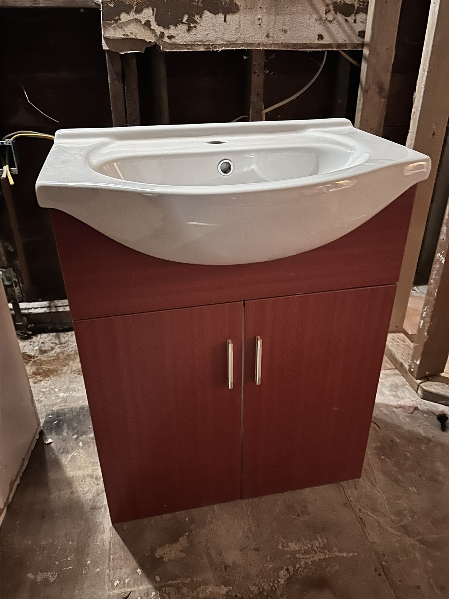 SMALL SINK AND CABINET 24”x17