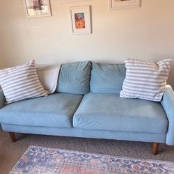 Light Blue-Green Loveseat / Small Sofa