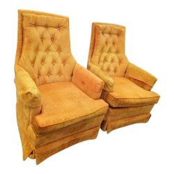 Mid Century Gold Velvet Chairs