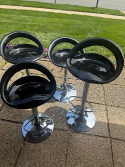 Bar Stools - Set of 4 Modern Adjustable Swivel Chairs
