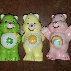 Vintage Ceramic Care Bears Lot Of 3 1984