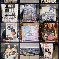 CANVAS Portraits Wall Art - DODGERS, Dodger Stadium,  Raiders, Kobe, Jordan, Cowboys, 49ers, Christmas Gifts,  