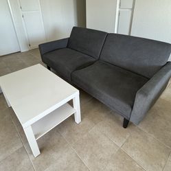 Bundle-futon sofa with arms & coffee table
