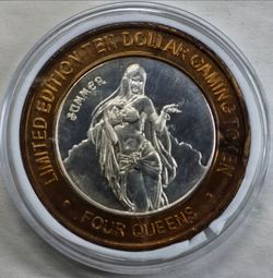 Four Queens Limited Edition $10 Gaming Token .999 Fine Silver Unc Gem